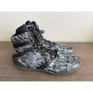 Adidas Impact Wrestling Shoes Size 5 Black Gray Camo Men Sports Athletic